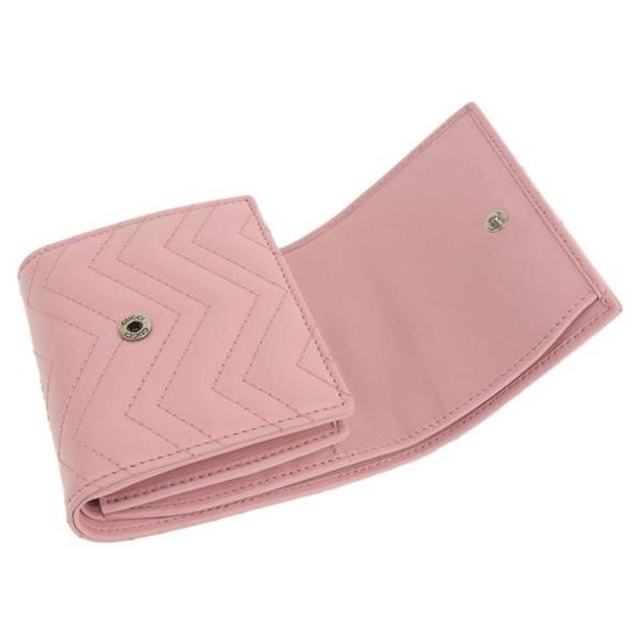 Gucci Wallet Bifold Outlet Leather GG Marmont Pink - Picture 4 of 5